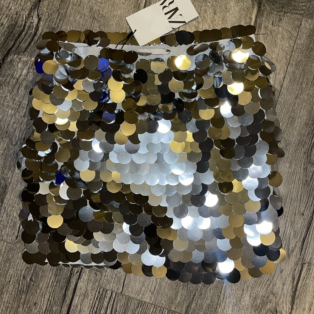 Zara Sequin Skirt - Picture 3 of 10